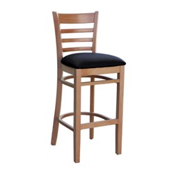 Florence Bar Stool Natural Black Vinyl Seat Black 780mm Durafurn