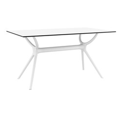 Air Table 140 White Top & Base 1400X800x740mm Siesta