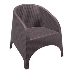 Aruba Arm Chair Chocolate 450mm Siesta
