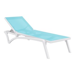 Pacific Sunlounger White/Turquoise 4242106