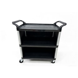 3 Tier Utility Trolley Black 1020x500x960mm Kleaning Essentials