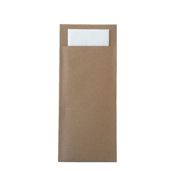 Ecoline Paper Cutlery Pouch Kraft/ White 200x85mm Pro.mundi