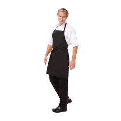 Bib Apron No Pockets Black 840x710mm Chef Works