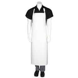 PVC Long Bib Apron No Pockets White 1200x890mm Chef Works