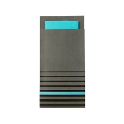Isi Paper Cutlery Pouch Grey/ Teal 200x100mm Pro.mundi