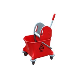 Mop Bucket Short 25Lt Red On Wheels 68/270014