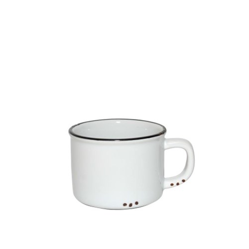 Bistrot Espresso Cup White Black Rim 75ml Pro.mundi