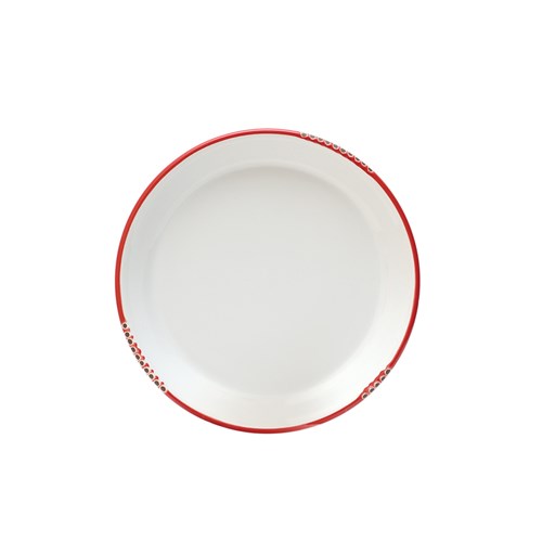 Bistrot Plate White Red Rim 203mm Pro.mundi