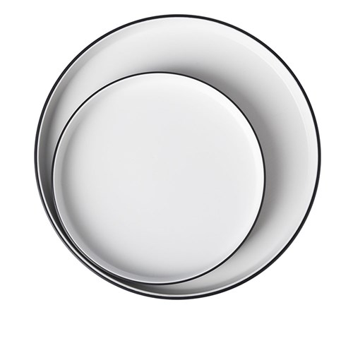 Dual Colour Melamine Edge Plate Black/White 270mm CouCou