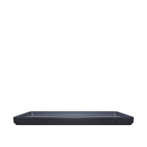 Dual Colour Melamine Rectangular Plate Black/Grey 290x130mm