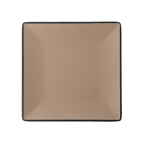 1181269 Dual Colour Melamine Square Plate Black/Beige 220x220mm CouCou
