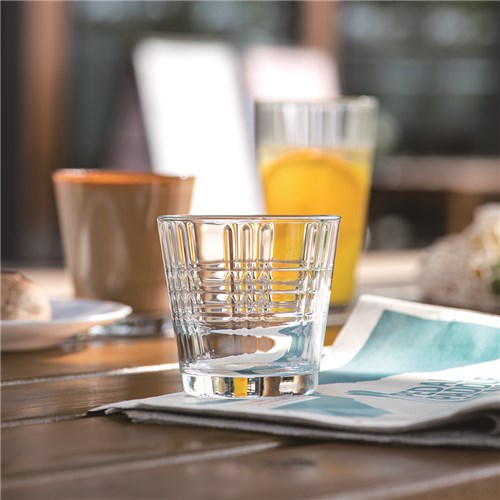 Stack Up Cross Old Fashioned Glass 210ml Tempered