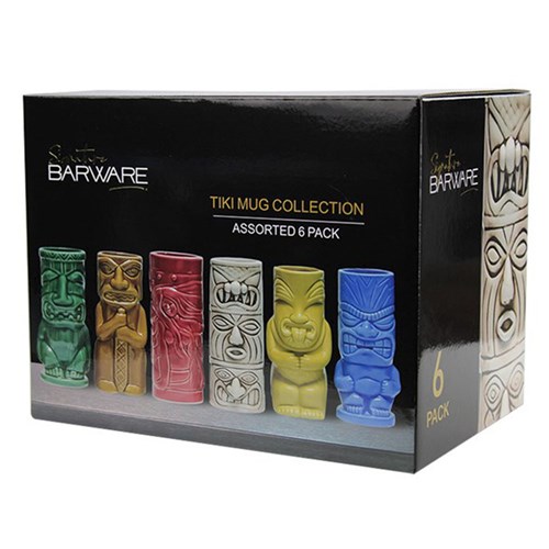 Tiki Mug 450-500Ml Ceramic Ass Design & Col 6/Set