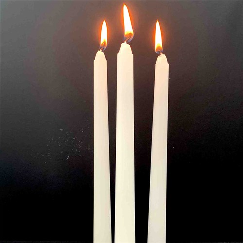 Taper Dinner Candles White 254mm