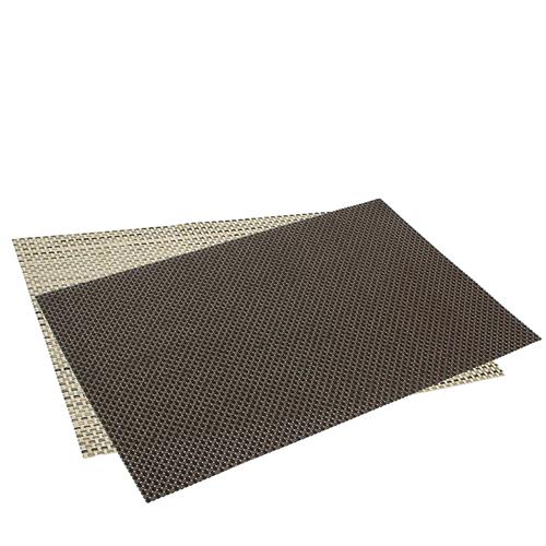 Placemat Plastic Woven Black/Brown 450x300mm Connoisseur
