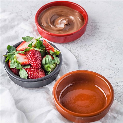 Catalan Terracotta Tapas Dish Black 115mm Pro.mundi