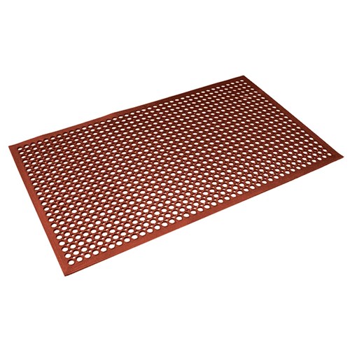 Rubber Safety Mat Red 1500mm Kleaning Essentials