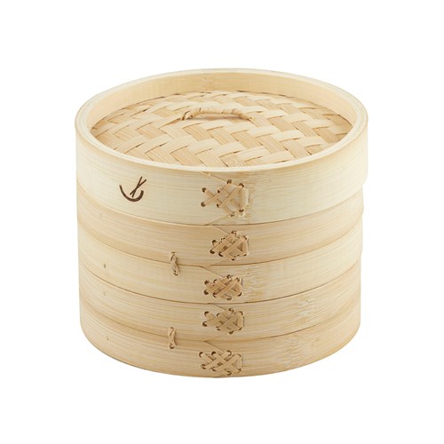 Bamboo Steamer 2 Tier + Lid 175mm Natural Davis & Waddell