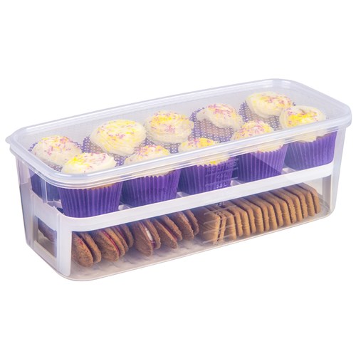 Tellfresh Long Oblong Plastic Storer With Rack 5L Decor