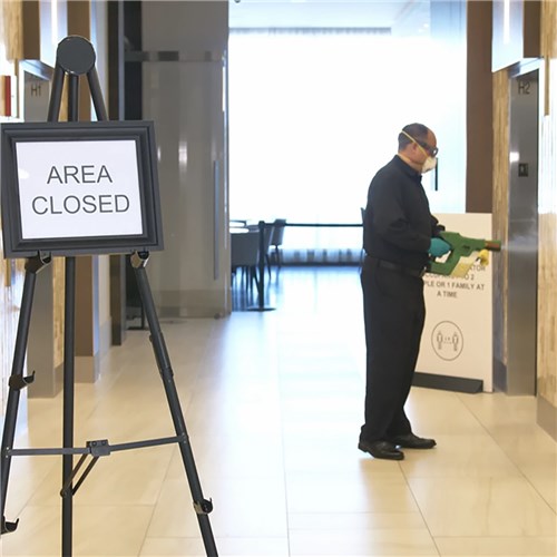 Rapid Disinfectant Cleaning in progress