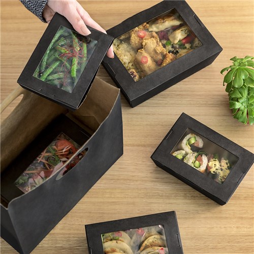 Paper Carry Bag D-Handle Black Small