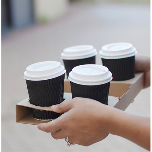 Four Cup Drinks Tray Brown Capri 