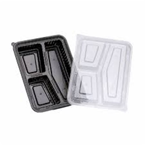 Wavebox Rectangle with 3 Compartments Black 480ml