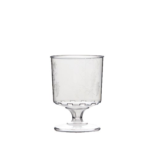 3430336 - Plastic Pattern Stemmed Wine Glass 185ml