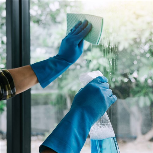 Silverlined Rubber Gloves Blue Size 7.5 Small Bastion