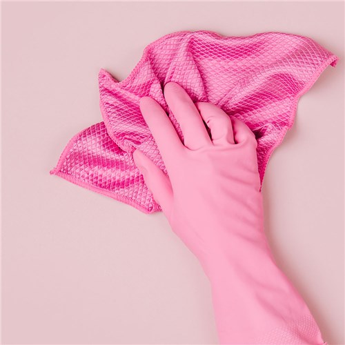Silverlined Rubber Gloves Pink Size 9.5 Large Bastion