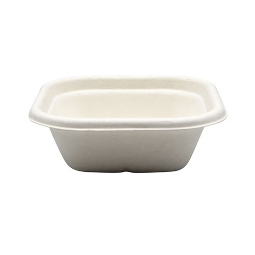 Sugarcane Takeaway Container White 280ml 130x130x42mm Earth Essentials
