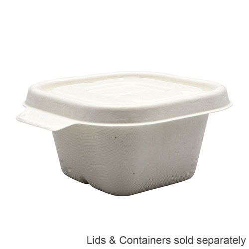 Sugarcane Takeaway Container Lid White Suits 280-630ml