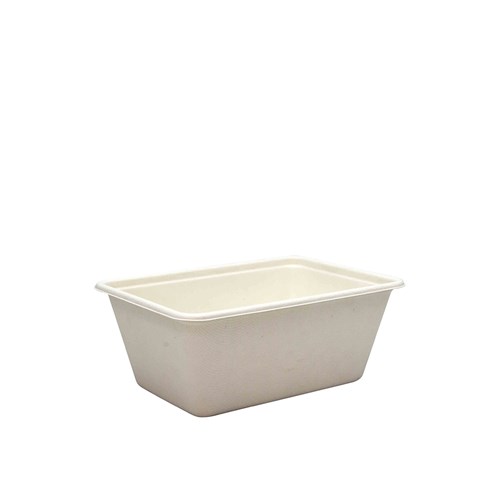 Sugarcane Takeaway Container White 1000ml 180x125x75mm Earth Essentials