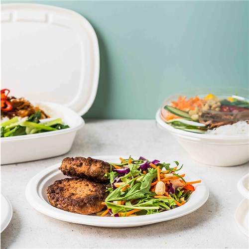 Sugarcane Round Plate White 180mm