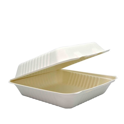 Sugarcane Clam Square White 229x229x81mm Earth Essentials