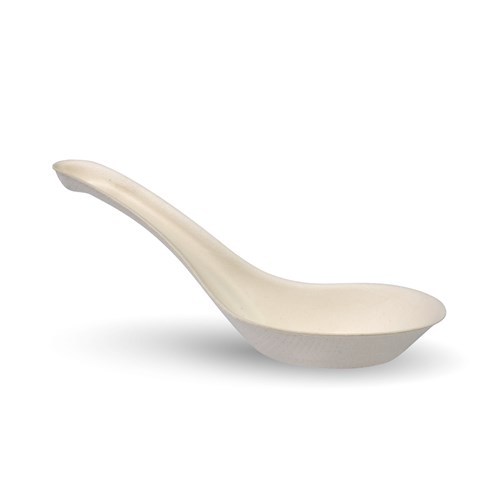 3445774 - Biocane Chinese Soup Spoon Wht 132X42mm 125/Pkt (8)