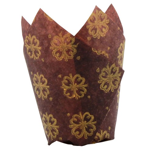 3451095 Tulip Muffin Wrap Brown & Gold 60/30x30mm