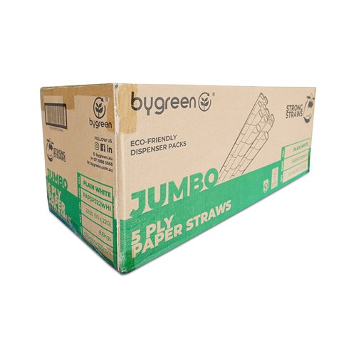 PAPER STRAW JUMBO WHITE 5PLY