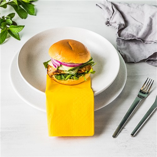 2 Ply Paper Lunch Napkins Gold Yellow 300mm Essentials Collection