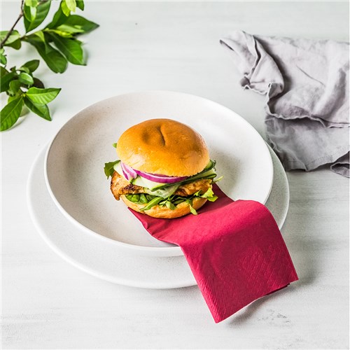 2 Ply Paper Lunch Napkins Wine Red 300mm by Essentials Collection