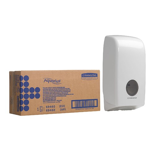 Aquarius Plastic Interleaf Toilet Tissue Dispenser White
