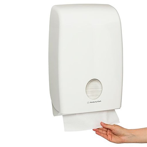3697274_Aquarius Plastic Multifold Hand Towel Dispenser White 294x120x451mm