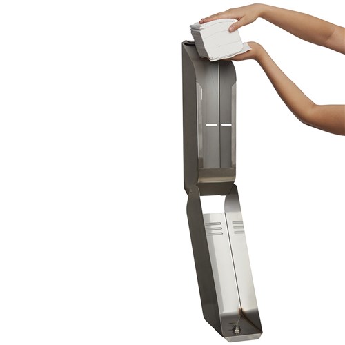 Interleaf Stainless Steel Toilet Tissue Dispenser Silver 120x117x467mm