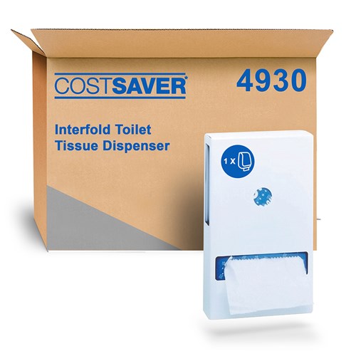 Costsaver Interfold Enamel Toilet Tissue Dispenser White