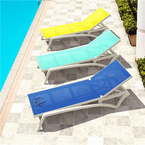 Pacific Sunlounger White/Blue