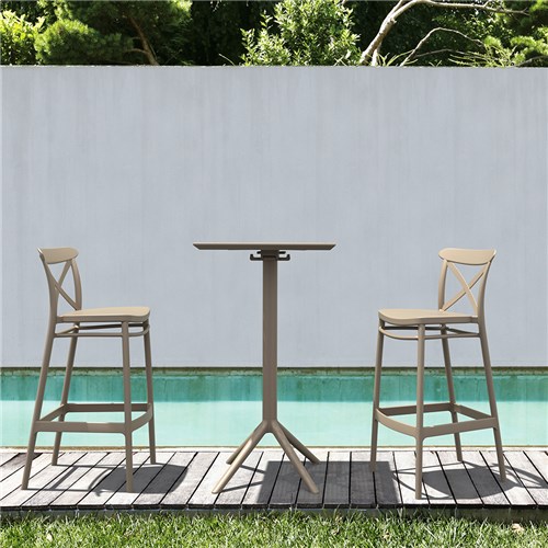 Siesta Sky Folding Bar Table 60 Taupe 1080mm
