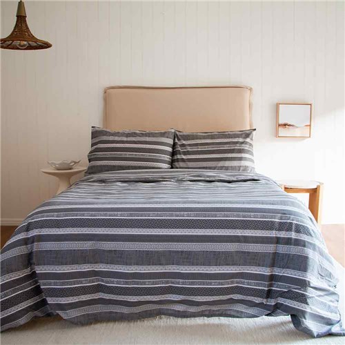 Horizon Doona Cover Set Grey Queen