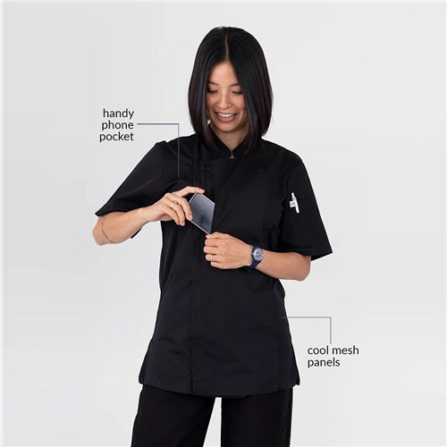 Alex Chef Jacket With Zipper Black XS