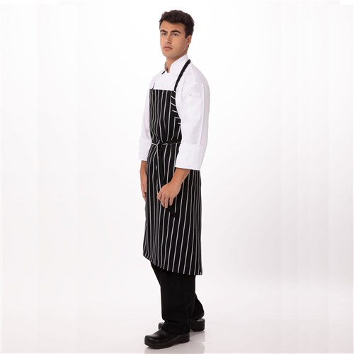 Chalkstripe Bib Apron Black 990x940mm