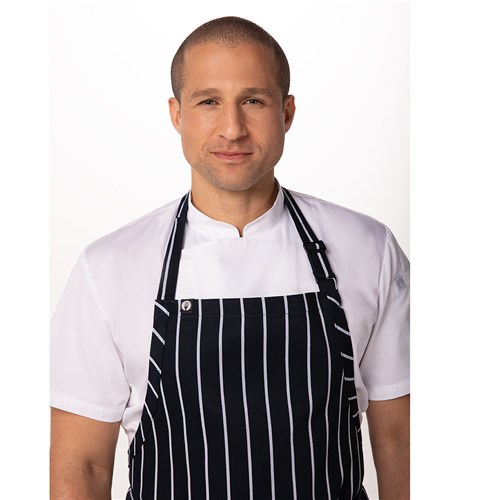 Chalkstripe Bib Apron Navy Small 860x680mm